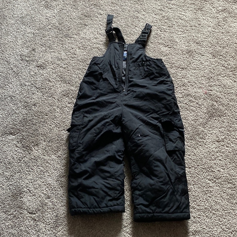Big Chill Black Snow Bib Overalls Size 3T Insulated Toddler Snowsuit
